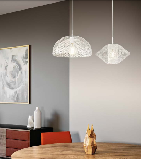 Sospensione metallo bianco linee geometriche 1XE27 non incl. HAREM Sospensione metallo bianco linee geometriche 1XE27 non incl. HAREM
